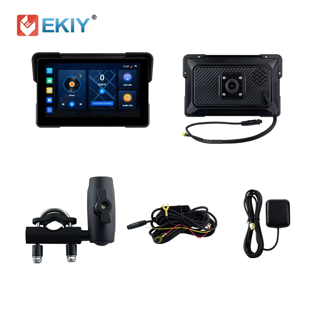 EKIY 7.0 "Android 13.0 Moto GPS WiFi MOTO Navigation sans fil CarPlay sans fil Android Auto 4 cœurs 