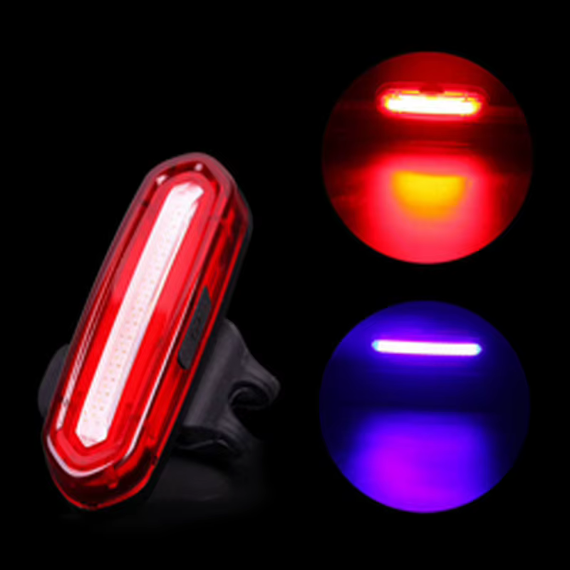 Feu arrière de vélo rouge pour vtt, Rechargeable par USB, LED, voyant d'avertissement de cyclisme, é