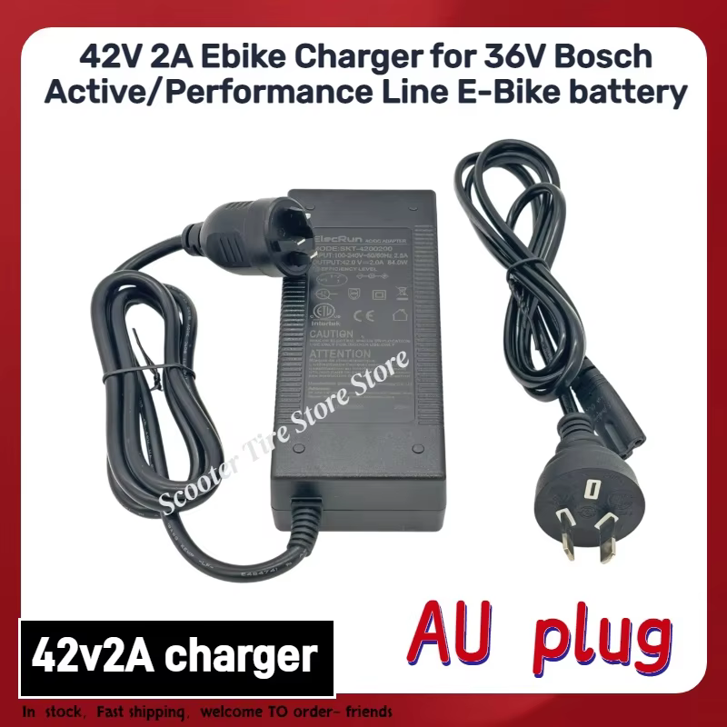 Chargeur de vélo électrique 42V 2A, Compatible avec ligne Active/Performance Bosch 36V, charge de ba