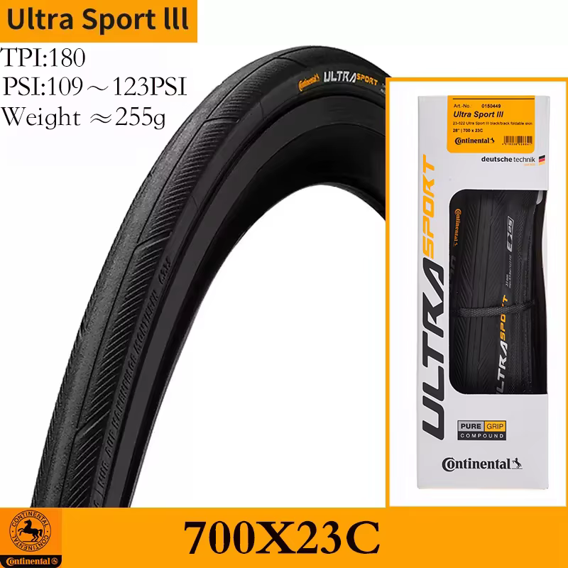 Pneu de route Continental ULTRA SPORT III 700 23C 25C 28C, pneu pliable pour vélo de route, pièces d