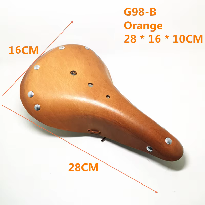 FREE-Vélo dehors Selle Cyclisme Accessoires Rétro Vintage Vélo Selle Pur Peau De Vache À La Main bau