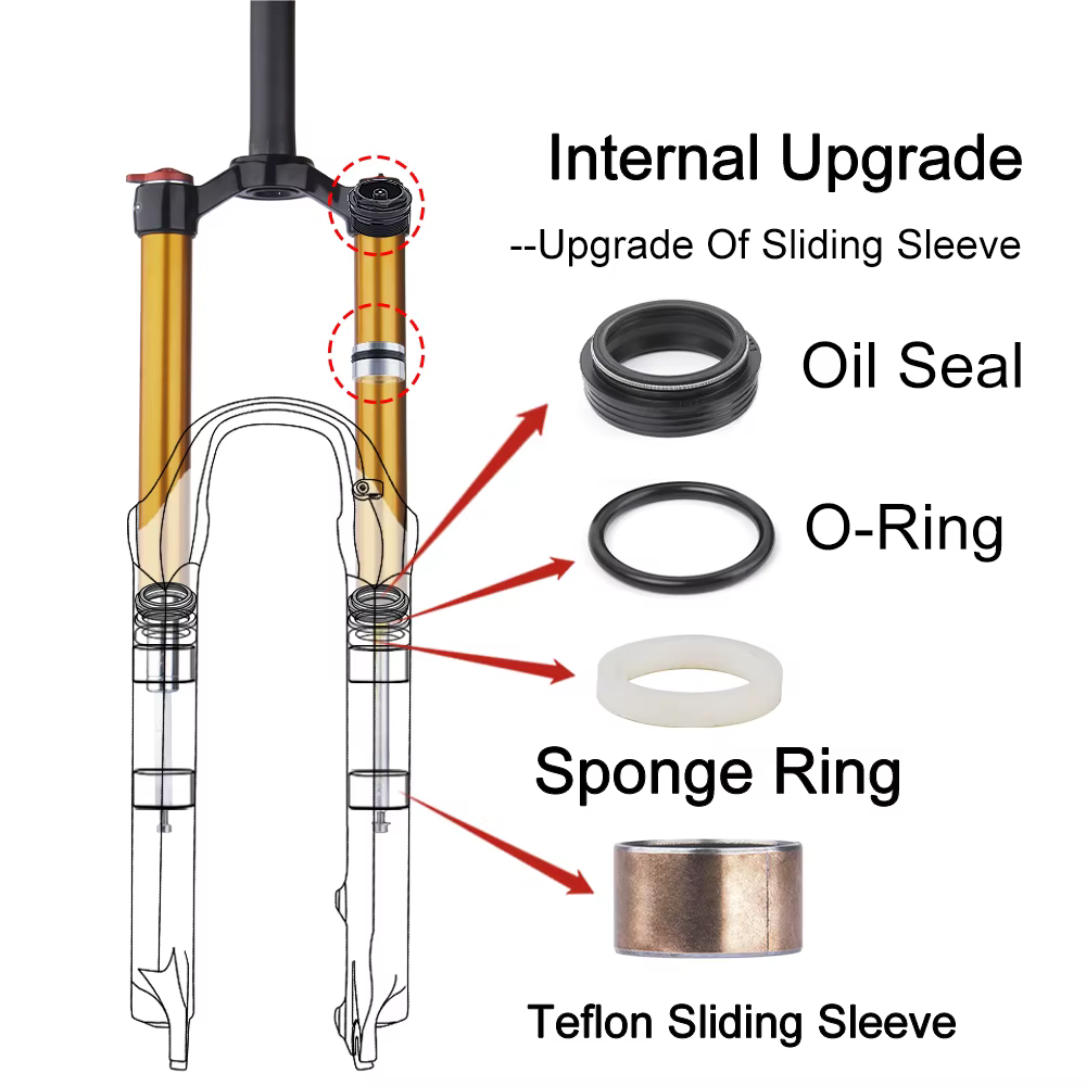 Bolany-Fourche avant de vélo de montagne en alliage de magnésium, suspension d'air de vélo, 32mm, 27