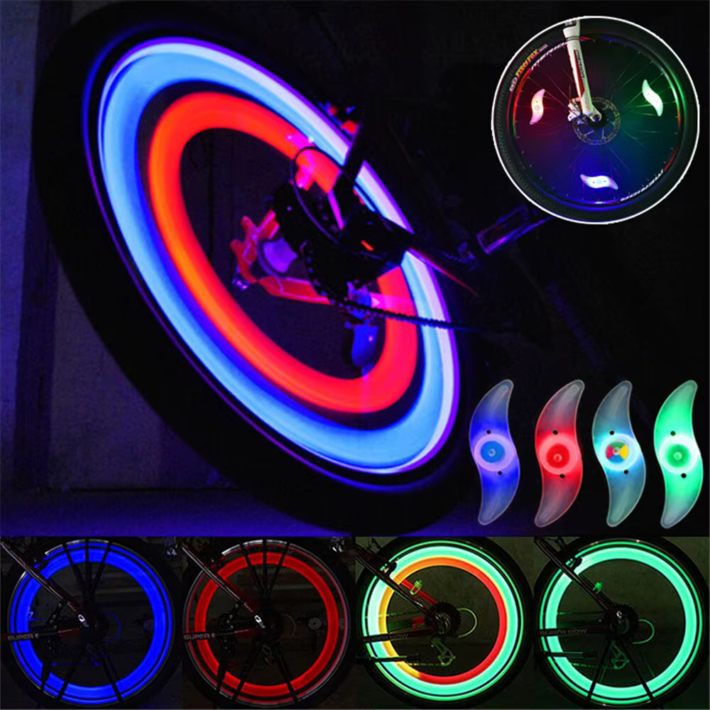 Roue de feu à vent pour vélo de montagne, roue de feu, lampe à rayons, jante lumineuse, lumière de r