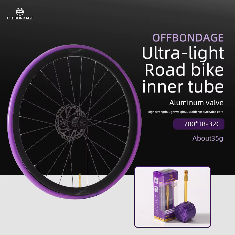 OFFBONDAGE-Chambre à air pour vélo de route ultralégère, tube en aluminium, 2 pièces, 60, 80mm de lo