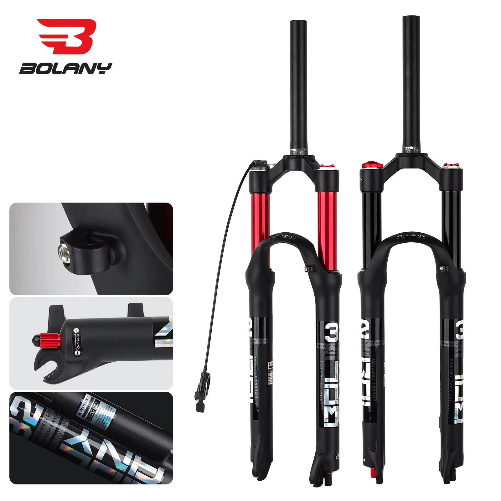 BOLANY-Fourche de vélo VTT en alliage de magnésium, suspension avant de vélo à air, tube droit, pièc