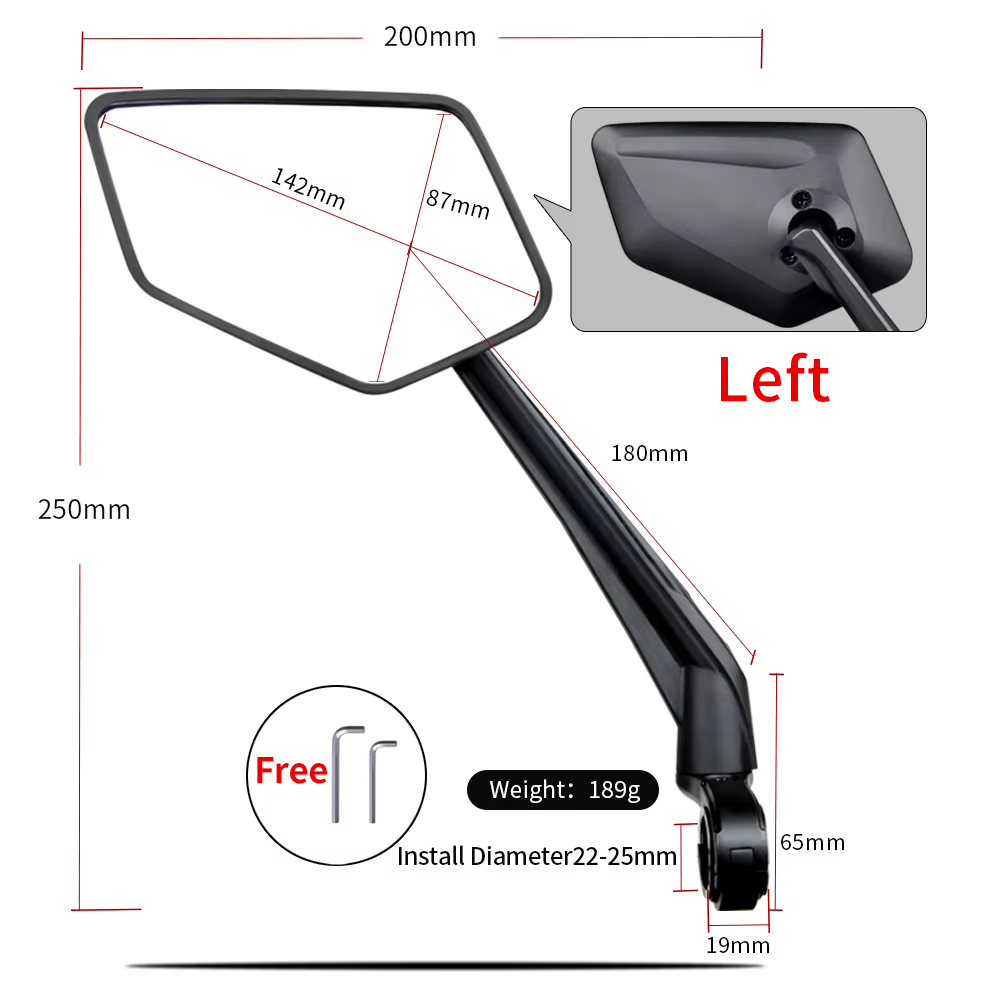 EasyDo rétroviseur pour guidon de vélo vélo cyclisme large gamme réflecteur de vue arrière réglable