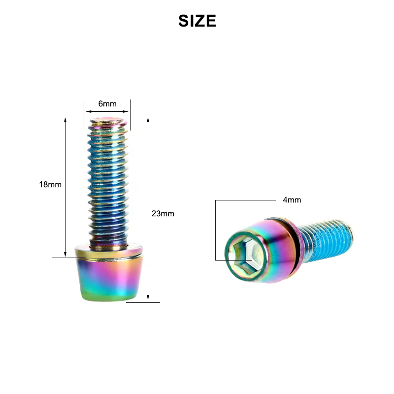 Pince à boulon d'étrier de frein à disque de vélo, vis fixes M6 x 18MM, acier allié coloré plaqué ti