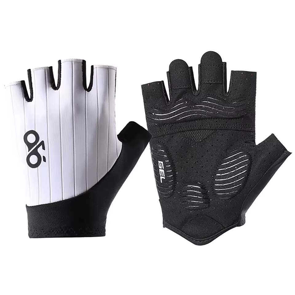 LOOGDEEL Gants de cyclisme mi-doigts pour hommes, rembourrés en SBR, antidérapants, absorbant les ch