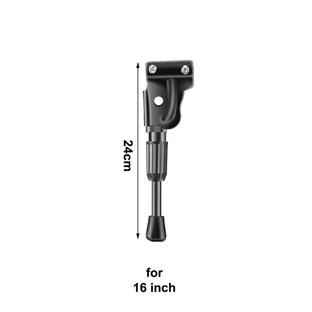 Béquille latérale noire pour VTT, vélo de route et vélo pliant, compatible avec des roues de 12, 14,