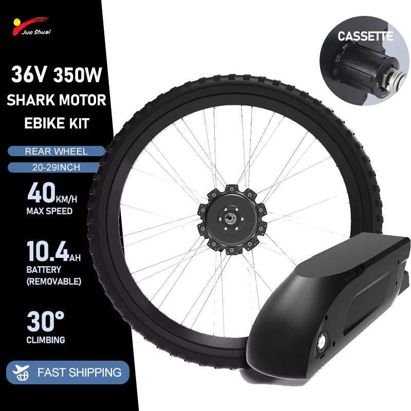 Kit de Conversion de vélo électrique à Cassette 36V 350W, Kit Simple d'entraînement arrière avec dis