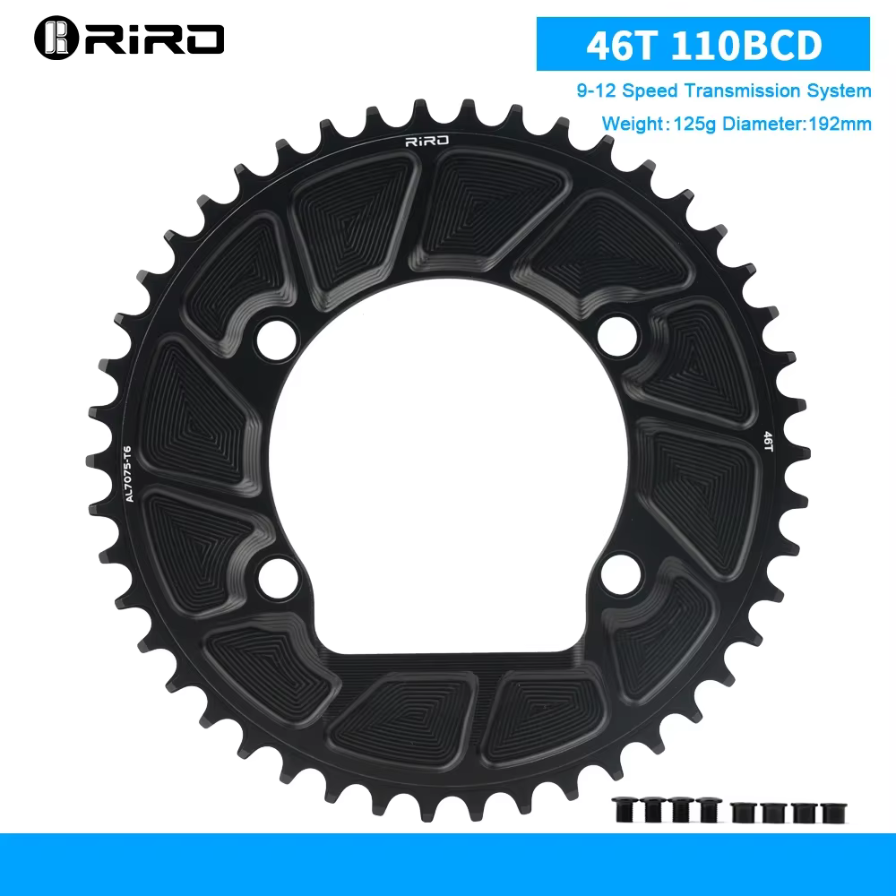 RIRO 4 boulons 110BCD plateau simple, roue à chaîne de vélo de route 46/48/50/52/54/56/58T, Compatib