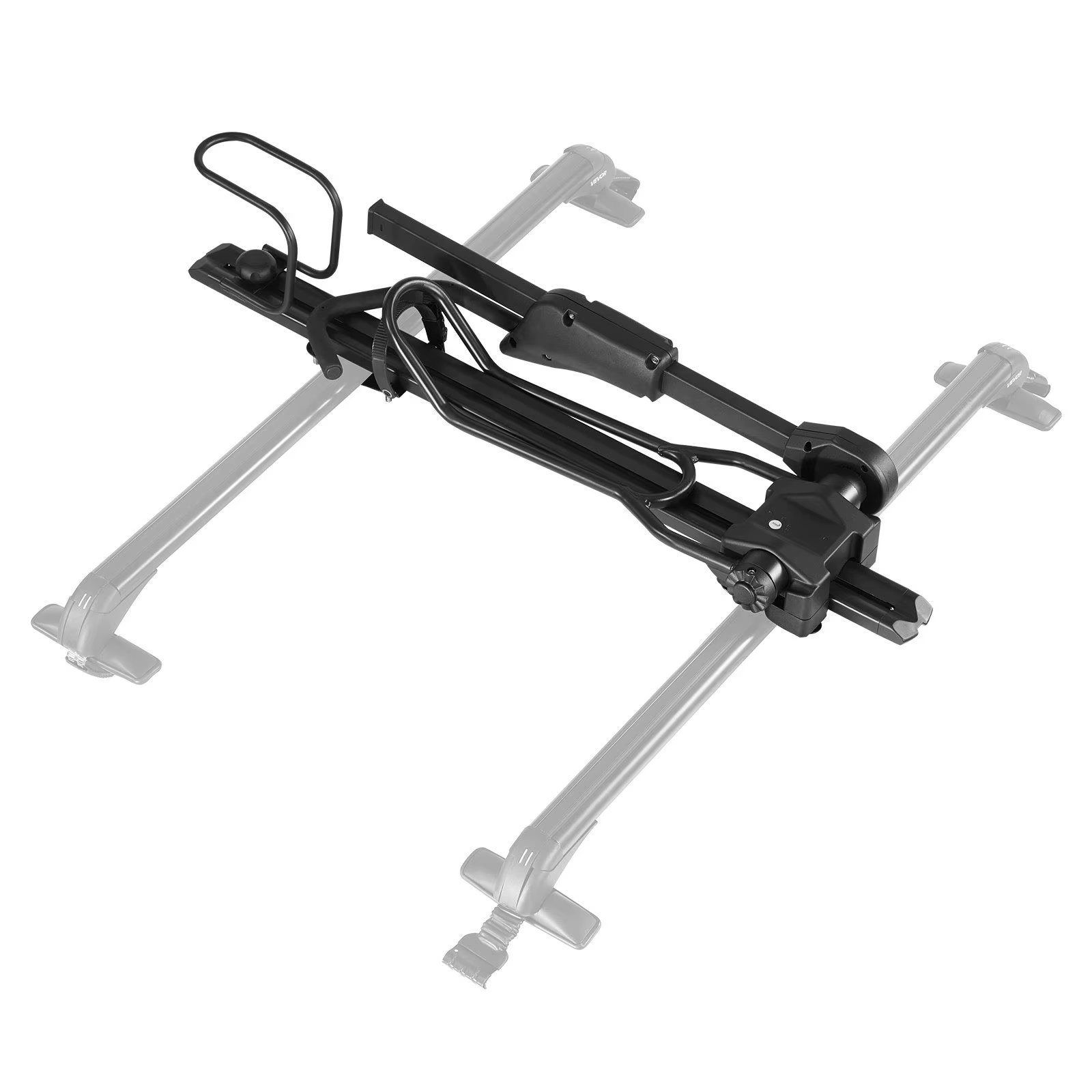 Porte-vélos pliable robuste pour toit de voiture, fixation verticale en acier, capacité de charge su