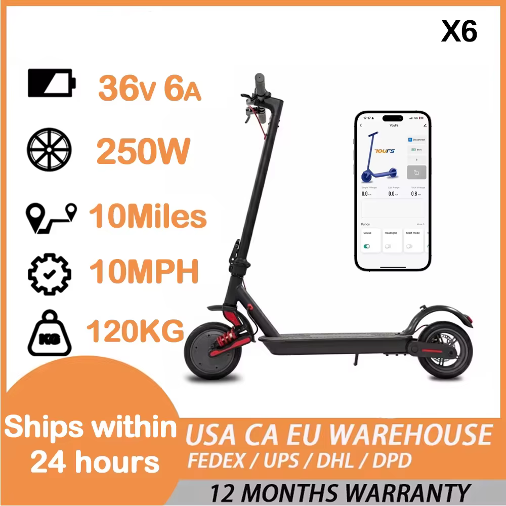 Trottinette électrique intelligente pliable pour les trajets quotidiens, moteur 36V 500W, autonomie 