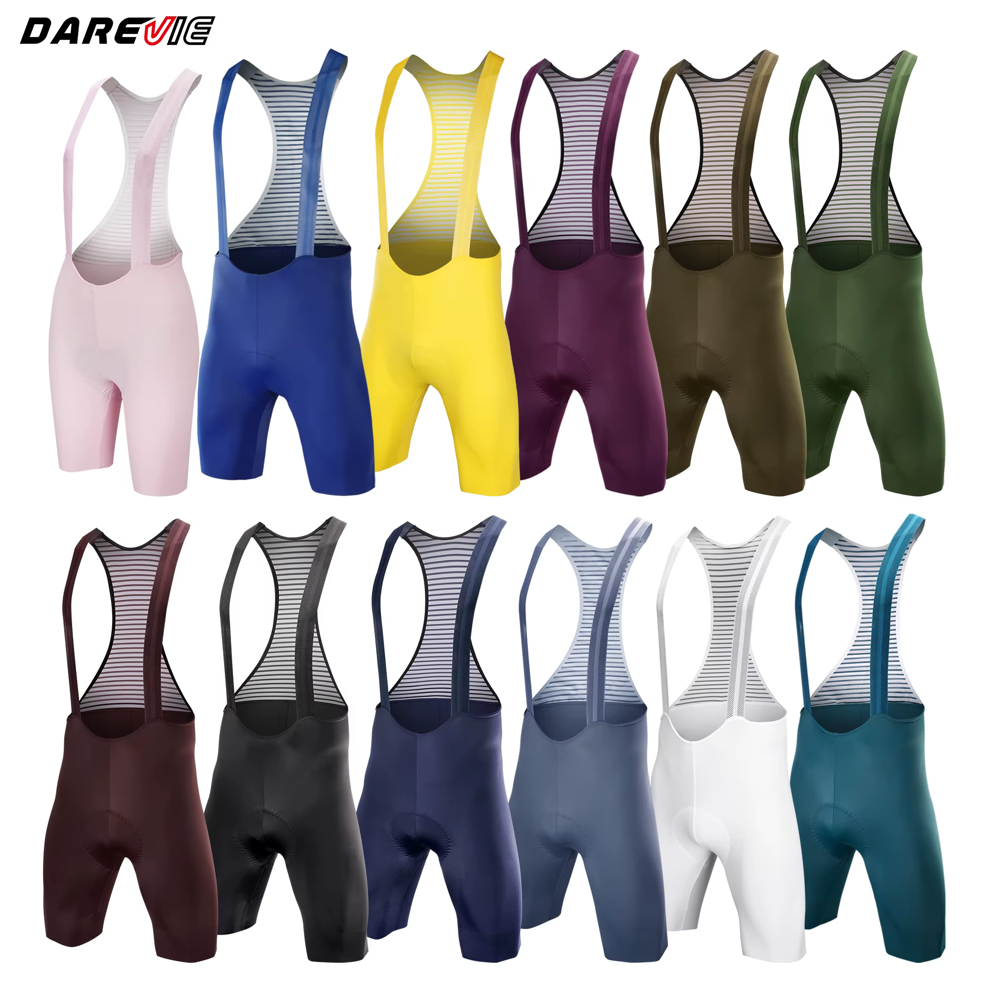 DAREVIE Short de cyclisme pour hommes et femmes, sans couture, niveau PRO 2.0, cuissard à bretelles 