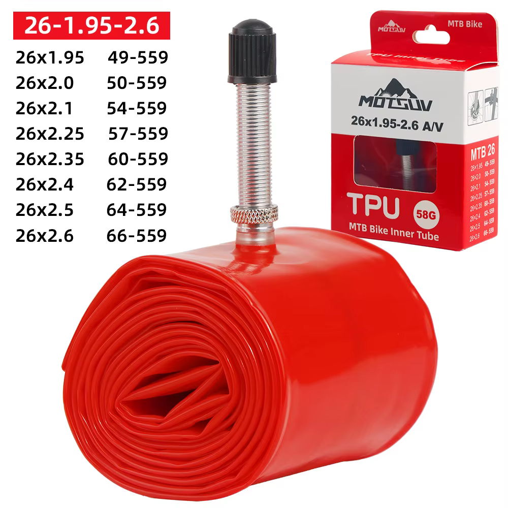 MOTSUV 26/27.5/29 pouces TPU chambre à air de vélo pneu vélo vtt 1.95 2.0 2.1 2.25 2.35 2.4 2.5 2.6 