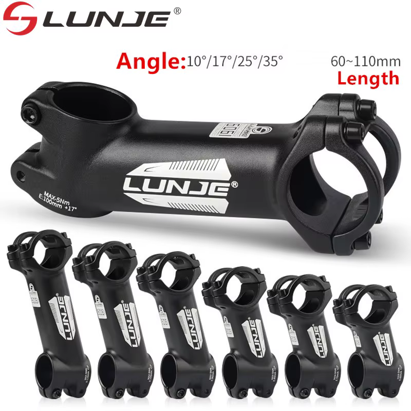 Tige de puissance de vélo ultralégère 10 ° /17 ° /25 ° /35 ° Tige de vélo de route vtt 31.8, tige