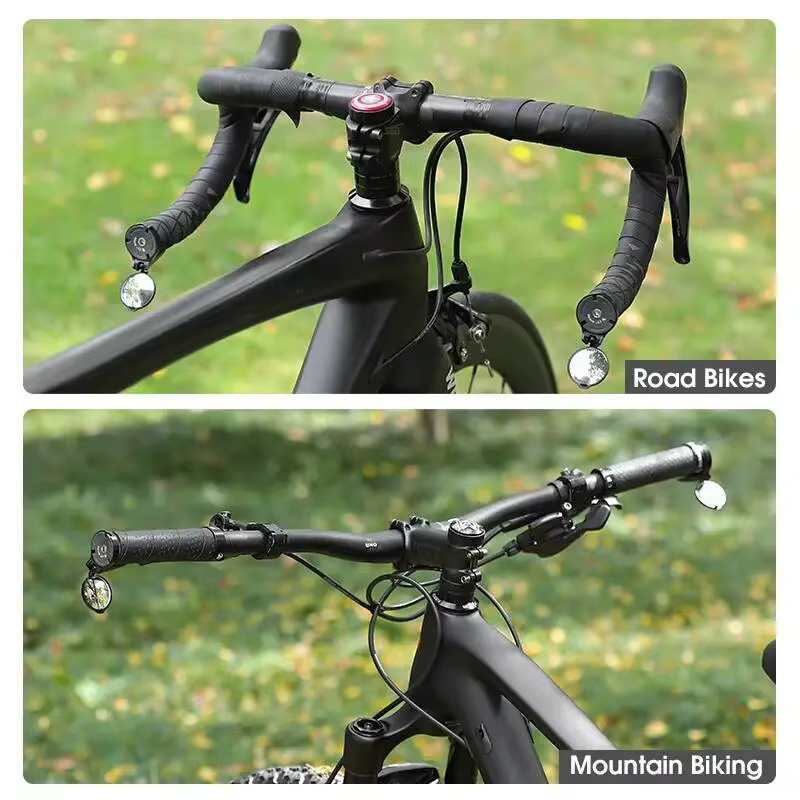 Bicyclette 1PC Vue Arrière Convexe Miroir Guidon Baisse Bar Mont Acrylique Lentille Vue Arrière Réfl