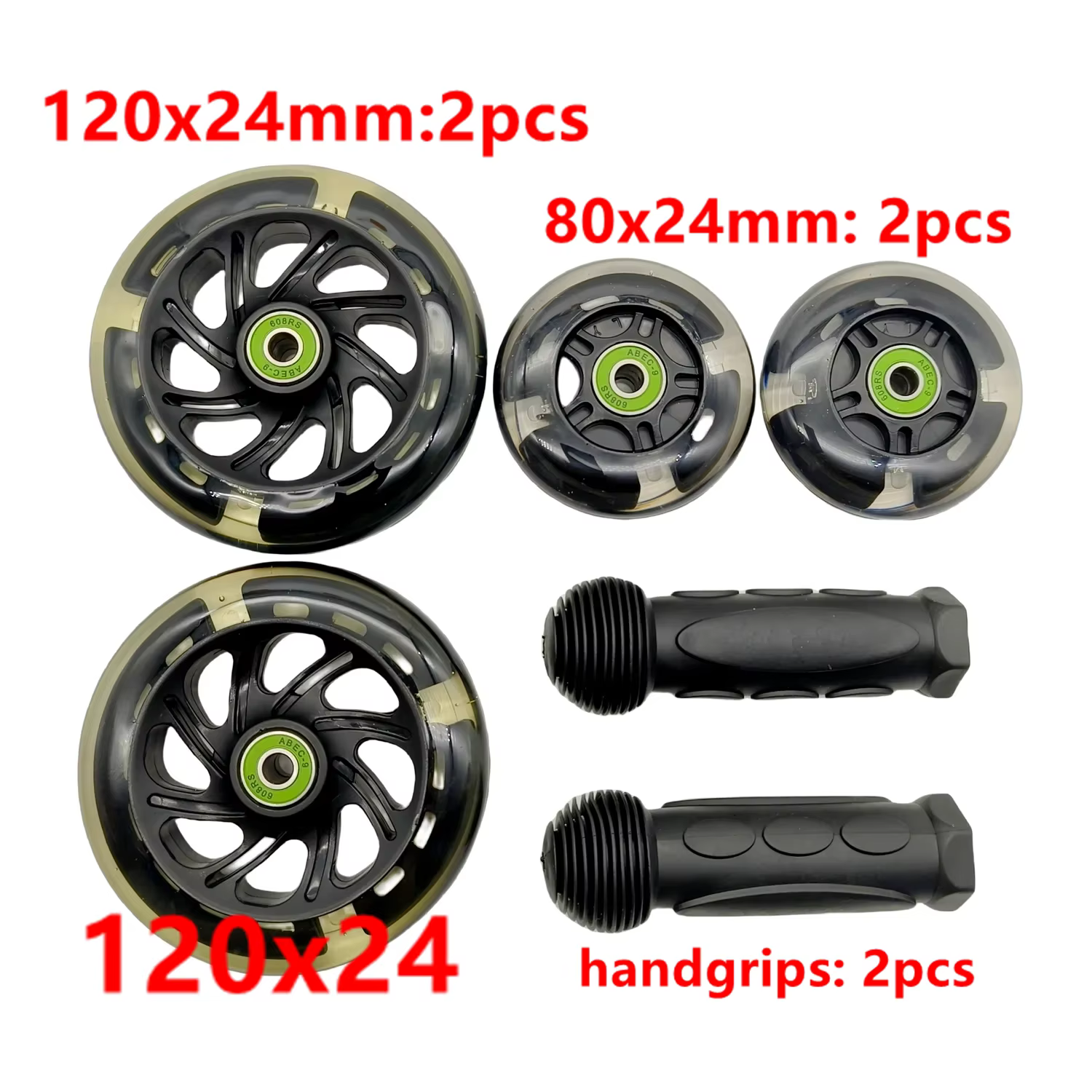 Poignée clignotante pour roue de scooter, 80x24mm, 120x24mm, 120x30mm