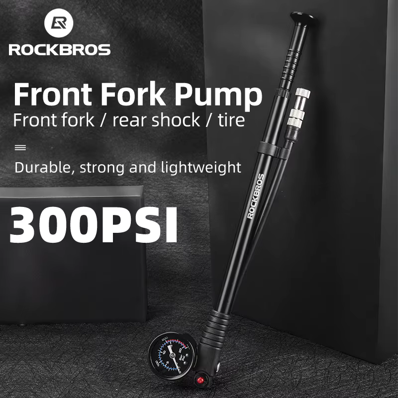 Pompe à air pour vélo ROCKBROS, pompe à fourche haute pression portable, jauge de pression pour four
