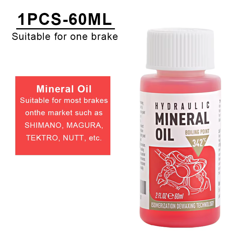 Kit de purge d'huile de frein à disque hydraulique de vélo, huile minérale de frein de vélo 60ML pou