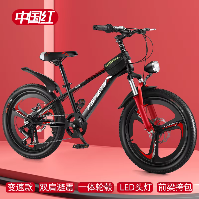 VTT à double disque 20 pouces avec manette de vitesse, vélo pour enfants, VTT pour étudiants, VTT po