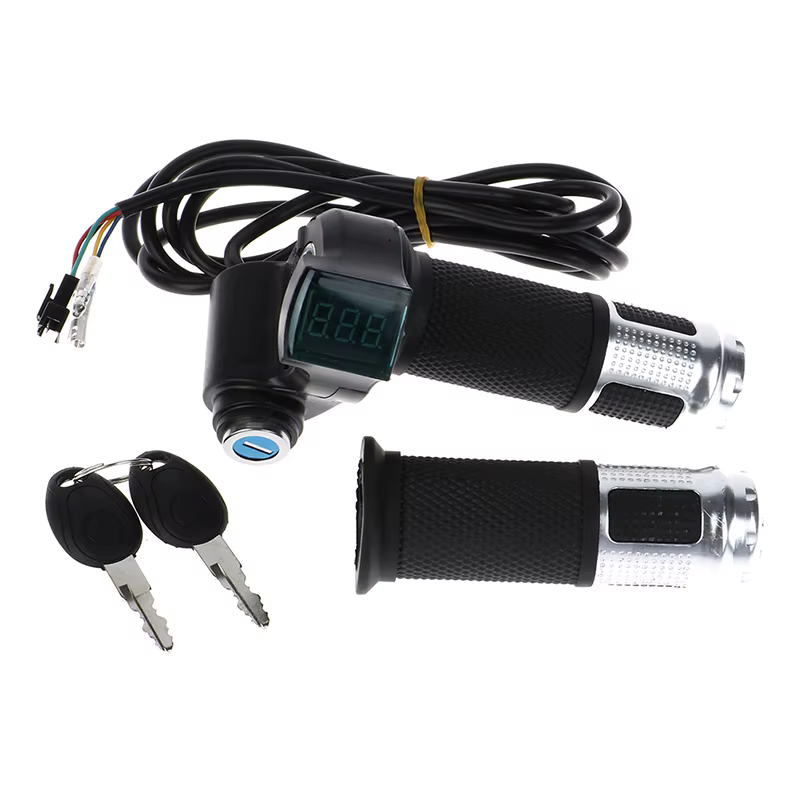 Accélérateur universel pour vélo électrique, 2 pièces/1 paire, avec indicateur d'affichage LCD, poig