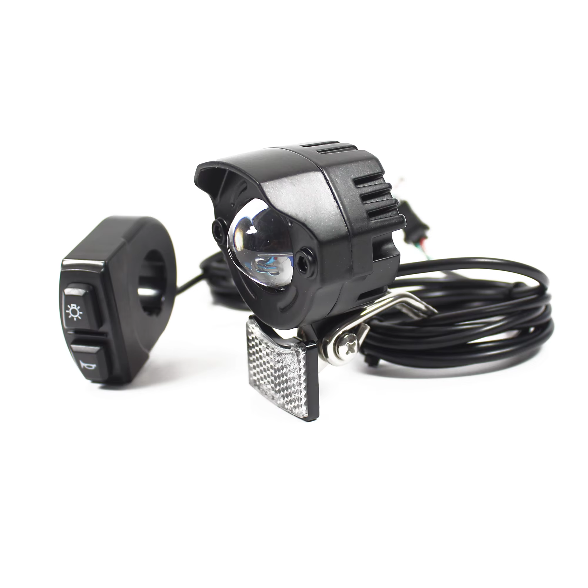 Kit de phares de vélo électrique, kit de interrupteur de klaxon Led E24 24v 36v 48v 52v 60v 72v 3500