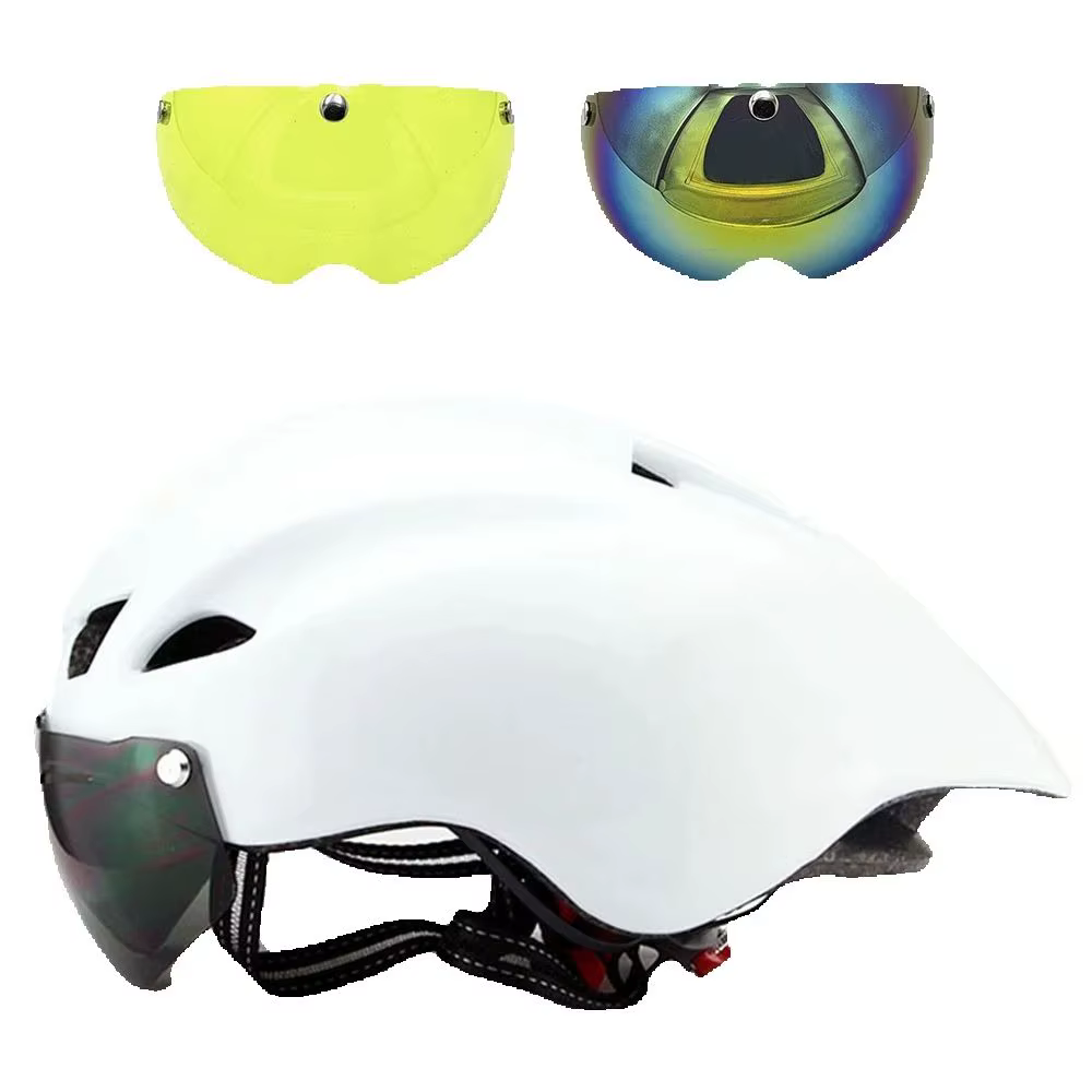 Nouveau 3 lentilles 290g Aero TT casque de vélo de route lunettes course cyclisme vélo sport sécurit