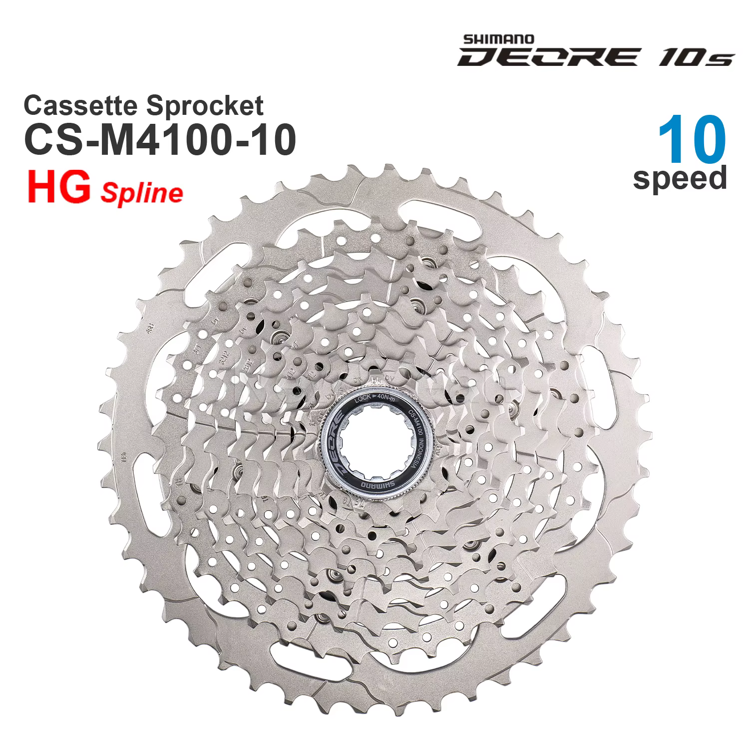 SHIMANO DEORE M4100 Pignon de cassette 10 V CS-M4100 10 vitesses - HYPERGLIDE -11-46T, 11-42TOrigina