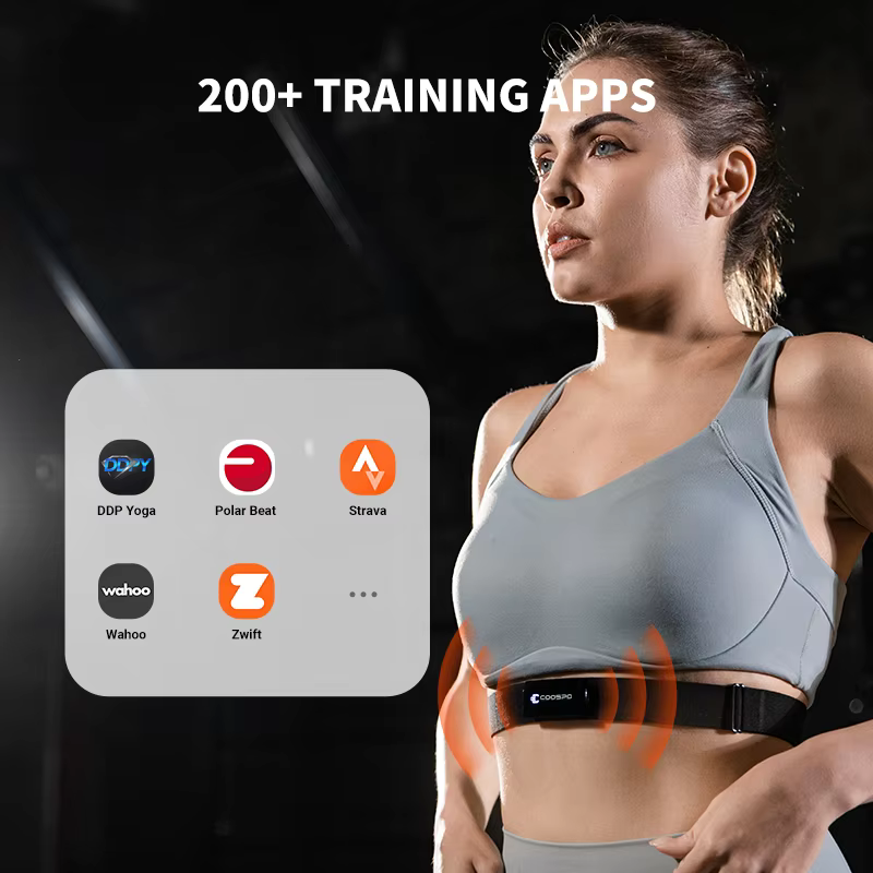 COOSPO H9Z moniteur de fréquence cardiaque Rechargeable sangle pectorale Bluetooth5.0 ANT + capteur