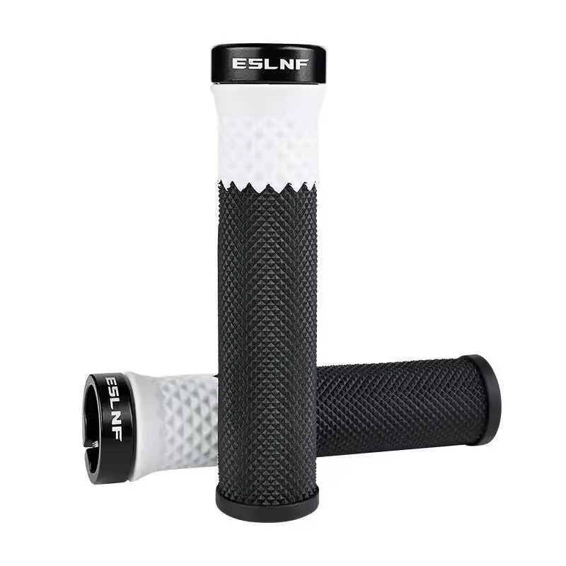 ESLNF Poignées de guidon de vélo absorbant les chocs, ergonomiques, antidérapantes, pour VTT, blanc,