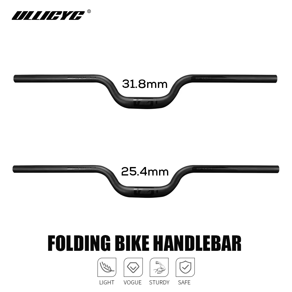 ULLICYC guidon de vélo pliant Ultra léger guidon BMX guidon pour enfants rehaussant 25.4mm/31.8mm 3K