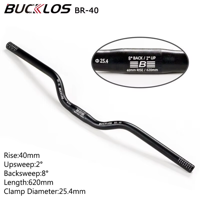 BUCKLOS VTT guidon 31.8mm 25.4mm vélo Riser barre 620/660/720/780mm en alliage d'aluminium vtt guido