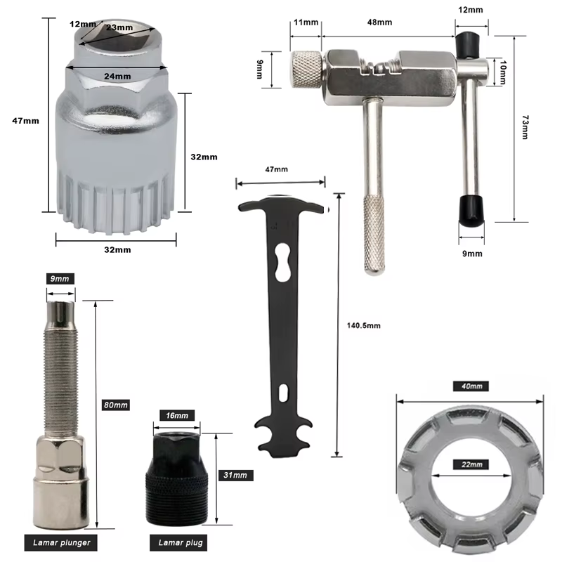 Ensembles d'outils de réparation de vélo, disjoncteur de chaîne, extracteur de manivelle, règle de m