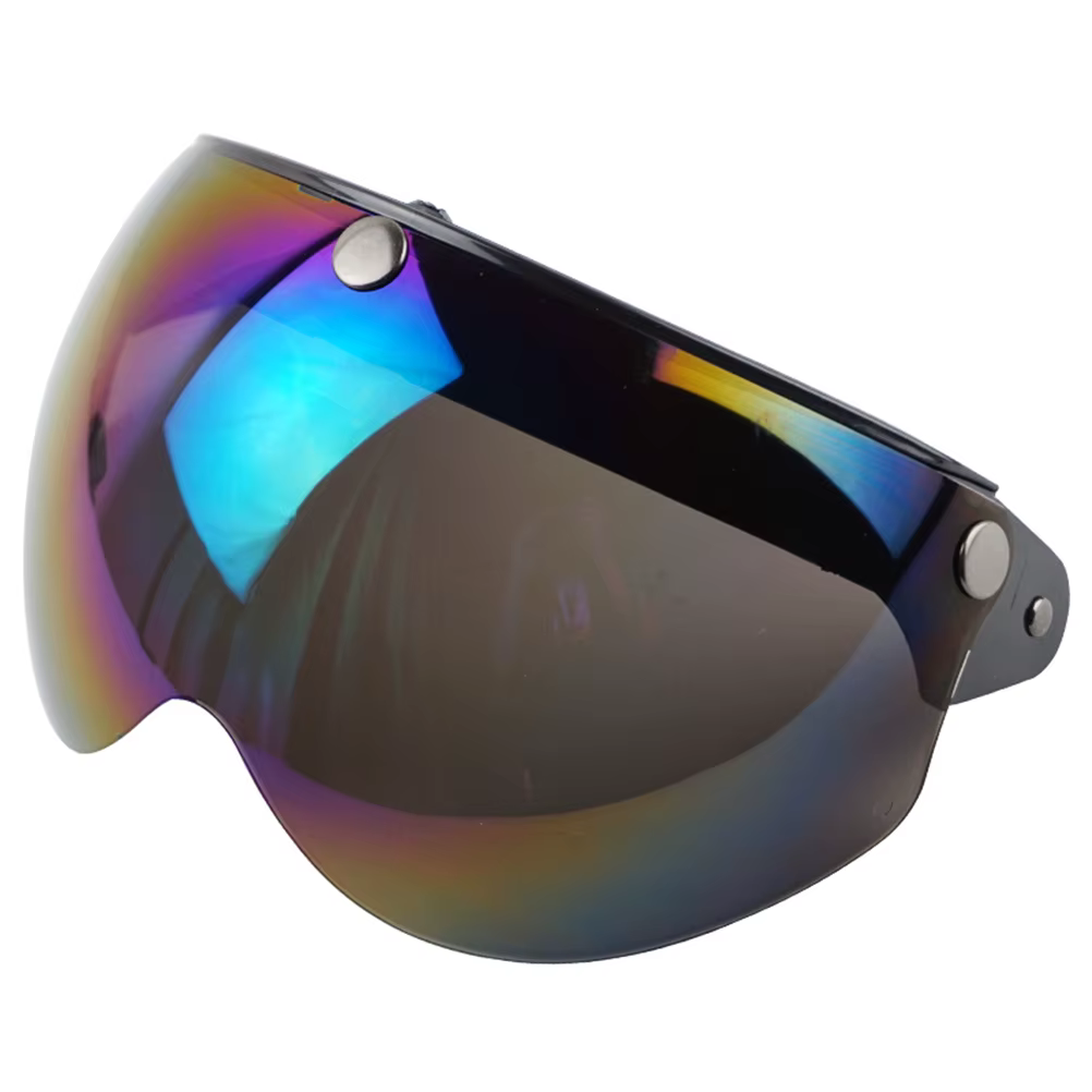 Visière de casque rétro à 3 boutons-pression, visière de casque rétro à 3 boutons-pression, coupe-ve