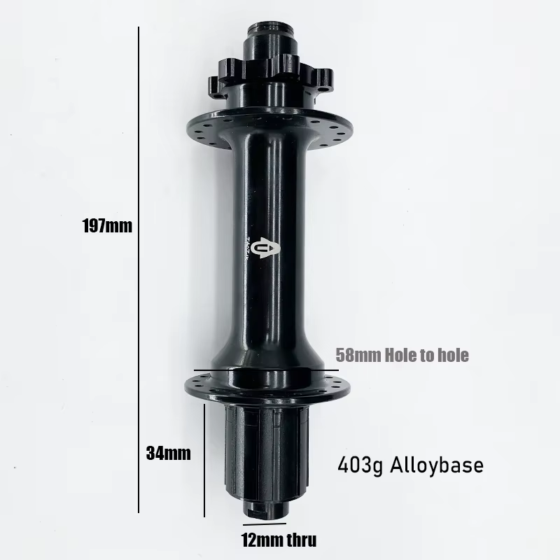 TAOZIK 32 H 36 12 mm 197mm 4 roulements 6 pattes arrière gros vélo Ebike à travers le moyeu de vélo