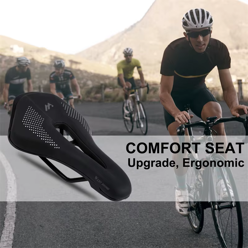 WEST VÉLO Ultraléger Montagne Vélo Selle VTT Court Nez Vélo De Route Siège PU En Cuir Creux Prostati