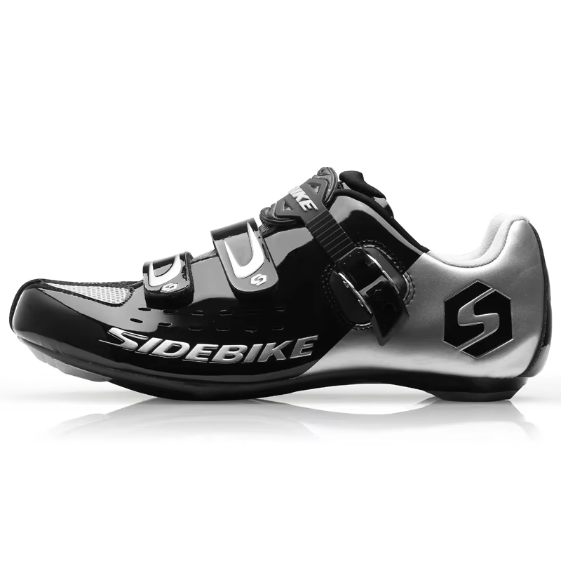 Sidebike-Chaussures de vélo de route autobloquantes pour hommes, haut-parleur de vélo, noir, profess