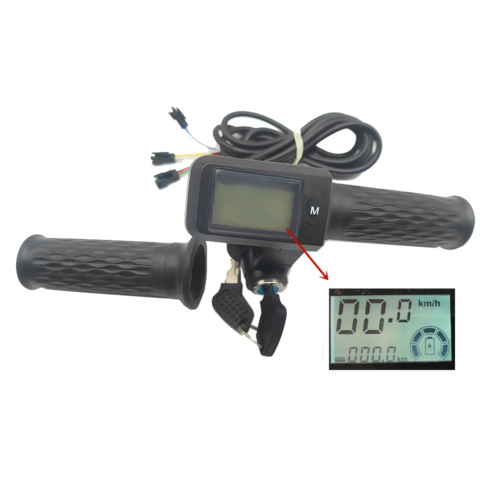 Accélérateur de vélo électrique 24V 36V 48V 60V 72V, affichage LCD, vitesse, kilométrage et alimenta
