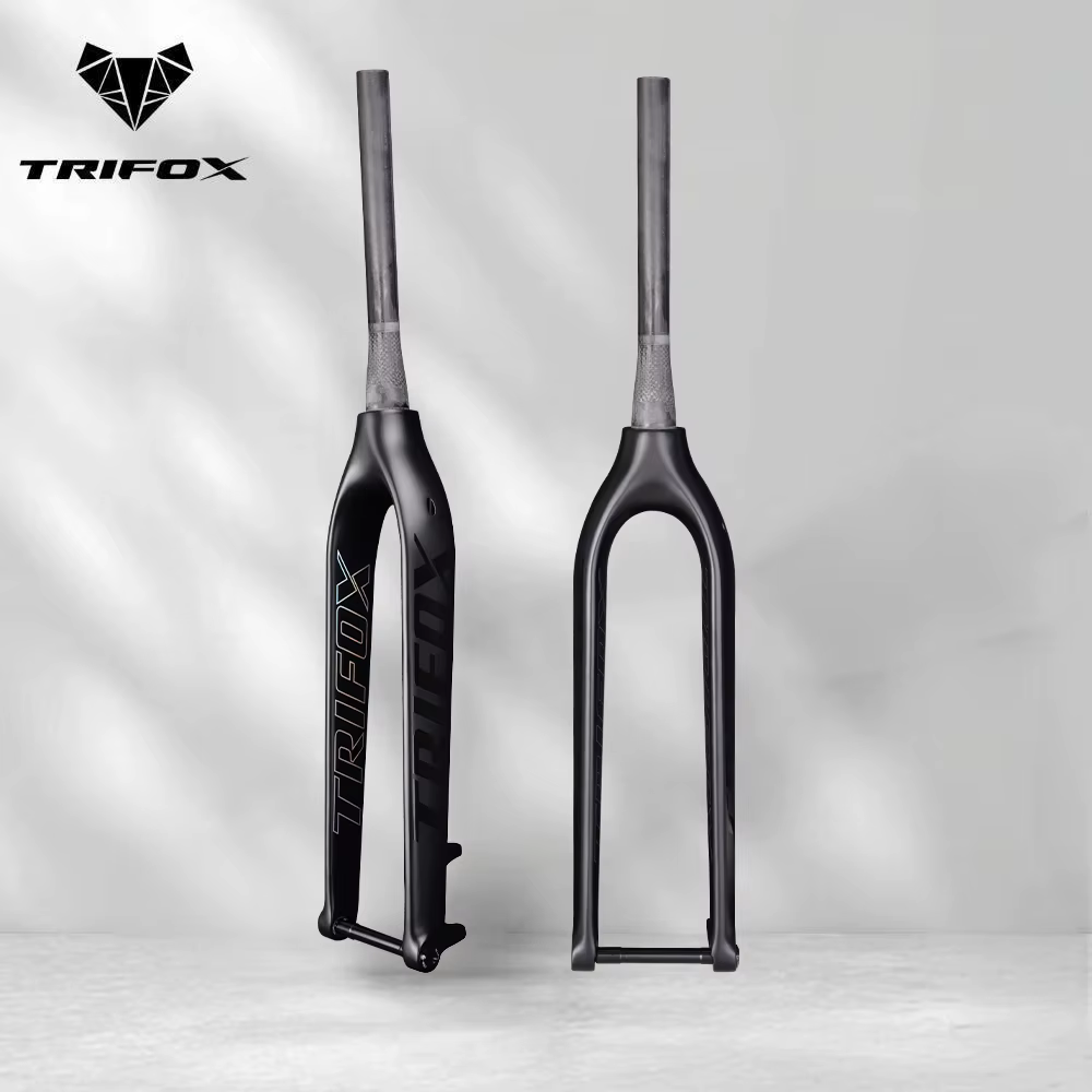 TRIFOX Horquille rigide VTT entièrement en carbone de 29 po – Steerer conique, axe traversant 15 x 1