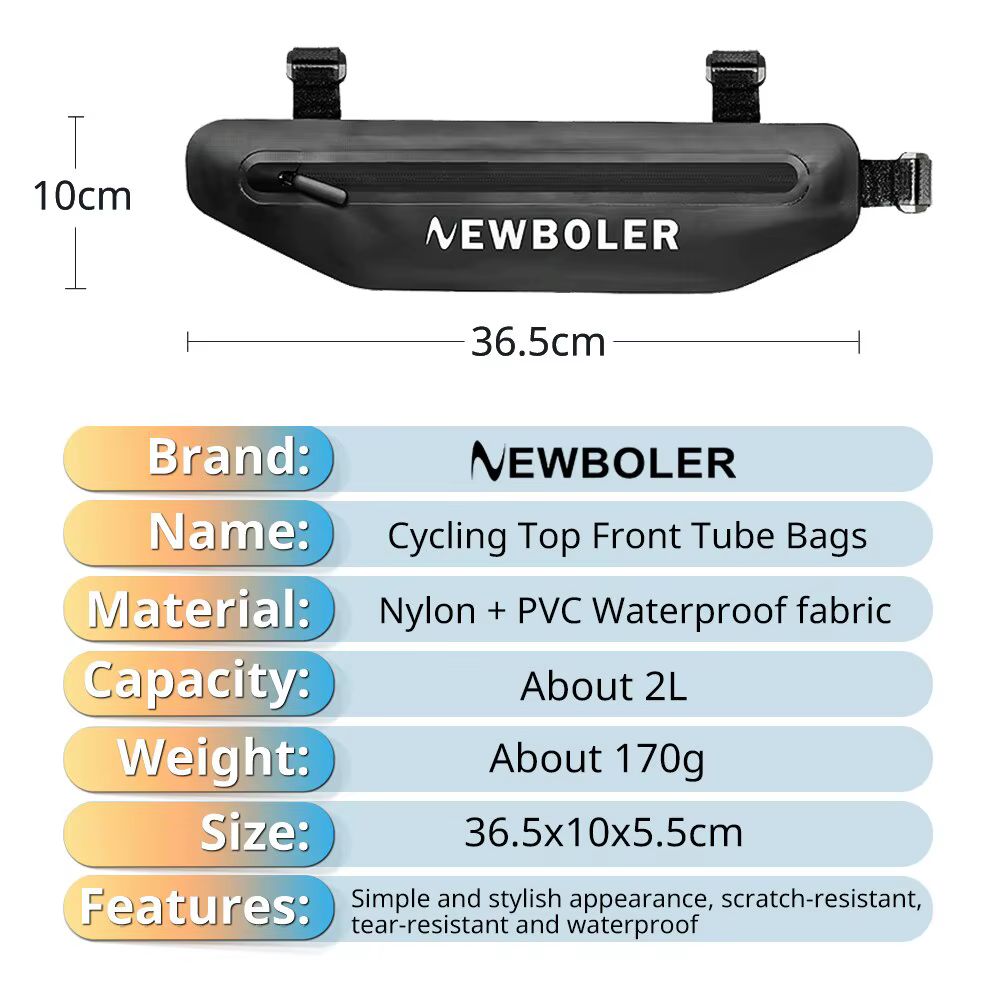 NEWBOLER Sacs De Vélo Vélo Top Tube Avant Cadre Sac Étanche VTT Route Triangle Pannier Dirtresistant