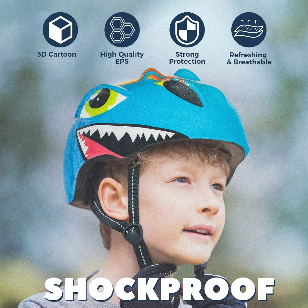 Casque de cyclisme dinosaure réglable – Rembourrage respirant pour les cyclistes d'équilibre et les