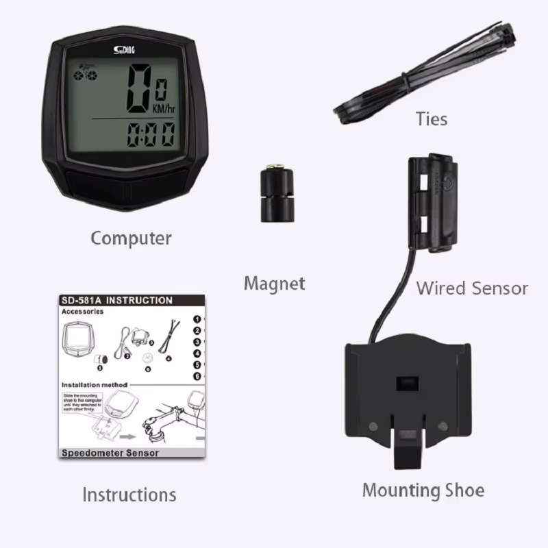 Compteur de vitesse numérique filaire étanche pour vélo, 1 pièce, odomètre, compteur de vitesse de c