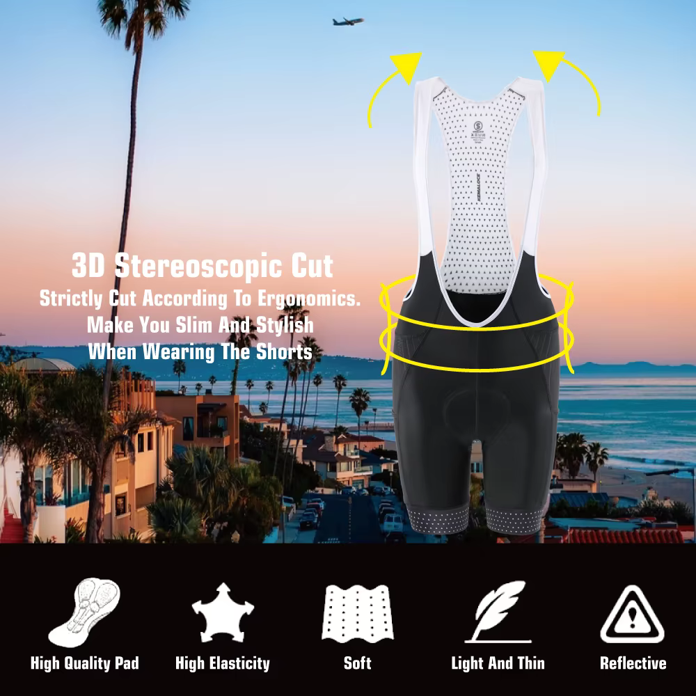 KEMALOCE-Cuissard à bretelles de cyclisme pour femme, short de vélo d'été respirant, short de vélo n