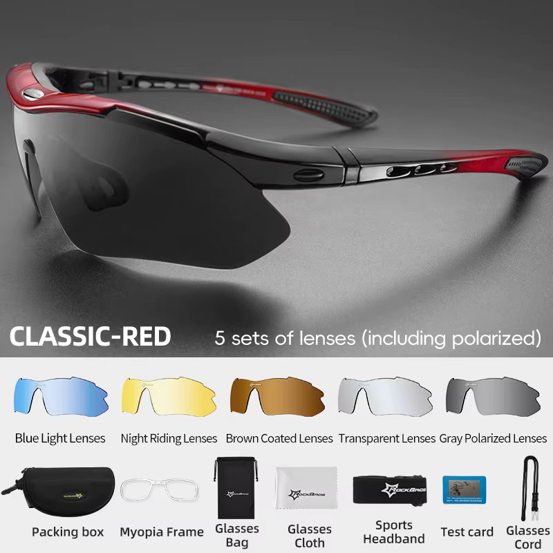 Lunettes de soleil photochromiques polarisées ROCKBROS pour le cyclisme, VTT, sports de plein air, a