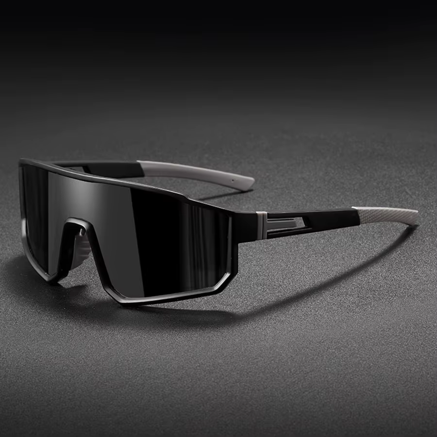 Lunettes de cyclisme surdimensionnées pour hommes, lunettes de soleil coupe-vent avec revêtement col