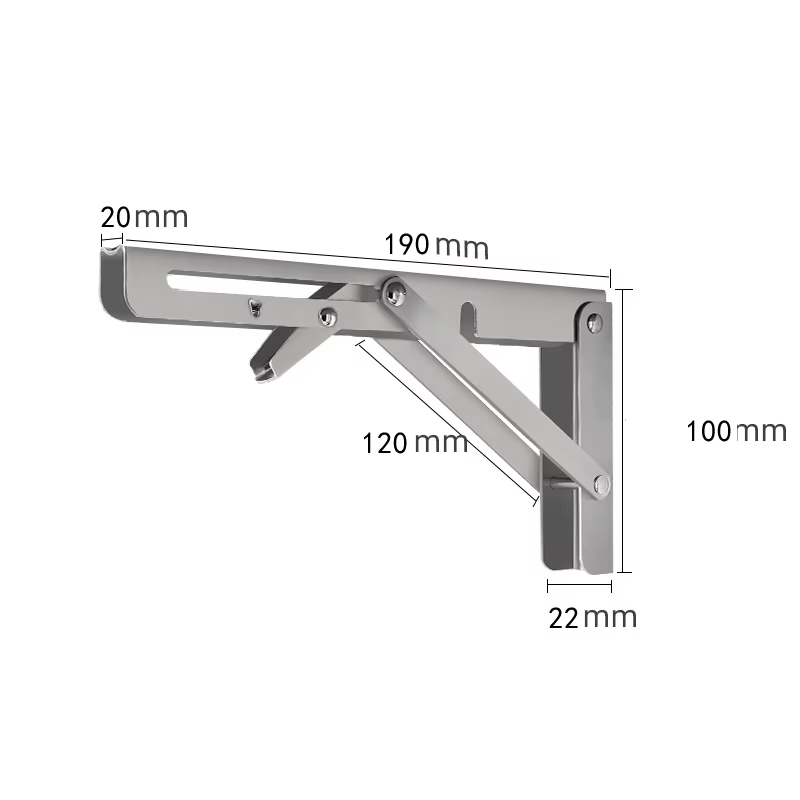 Mini table pliante robuste en acier inoxydable pour fourgonnette ; Accessoire de voiture argenté ess