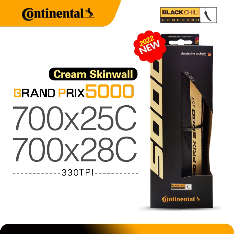 Nouveau Continental GrandPrix 5000/700X25C 28C pneu de vélo de route crème peau mur vélo pliant rési