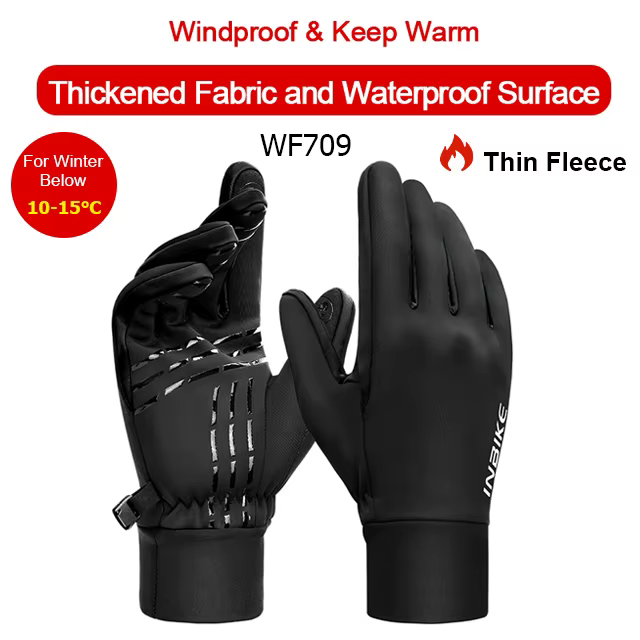 INBIKE hiver gants de cyclisme pour hommes femmes chaud polaire gant de vélo pour l'équitation gants