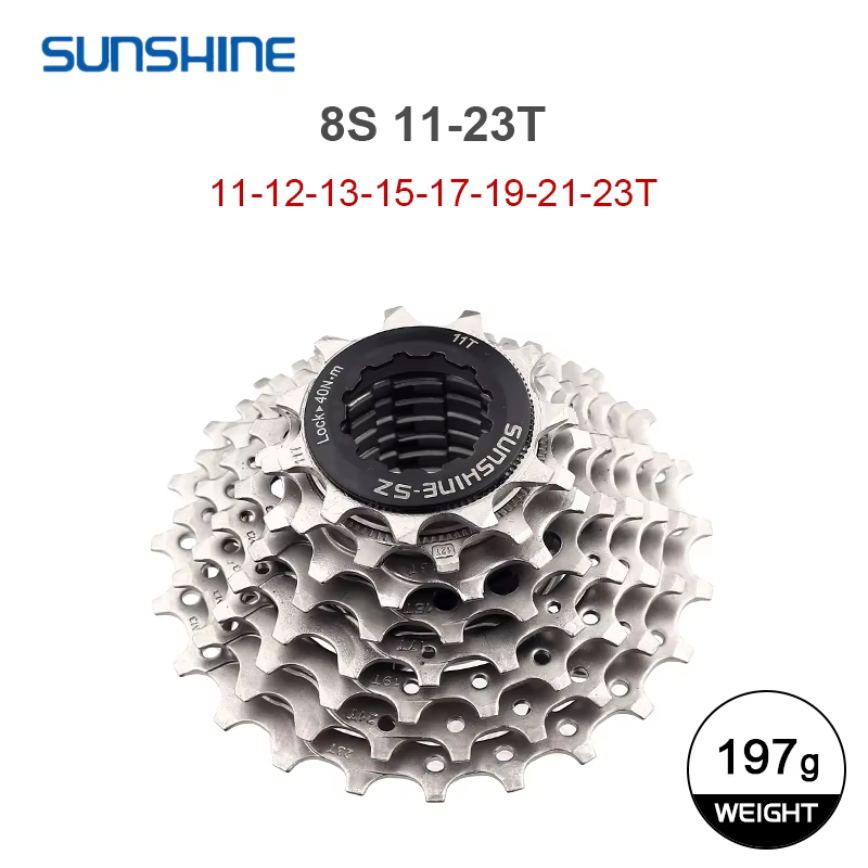 Sunshine HG – Cassette ultralégère pour vélo de route, 8 9 10 11 12 vitesses 11-23T/25T/28T/30T/32T/